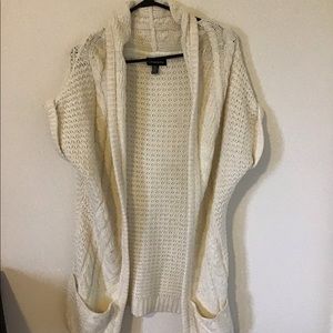 Off White Short Sleeve Cardigan